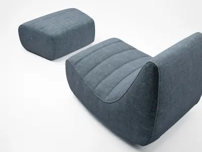 Saparella Fireside and Footstool 3D model