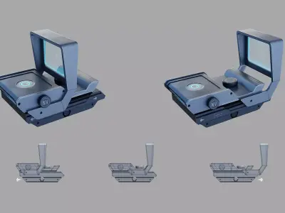Sci-Fi Holographic Sight  Game Ready Asset 3D model