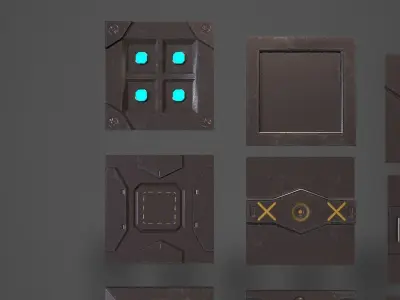 SCI - FI Panels 2 Low-poly 3D model