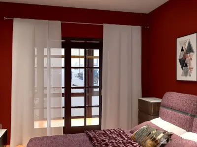 Apartment with a combined kitchen and a sitting area 3D model