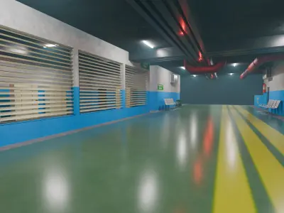 Basement Area - Low Poly - Game Ready - PBR