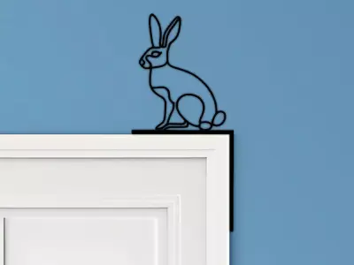 Rabbit Door Corner Decor 3D print model shop