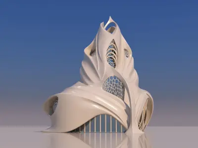 0134 - Futuristic House 3D model