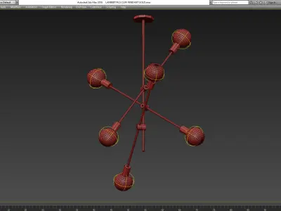 LAMBERT FILS CLIFF PENDANT GOLD Low-poly 3D model