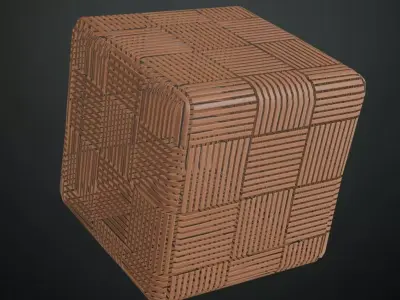 Stylized Terracotta Woven Block Tiles PBR Texture