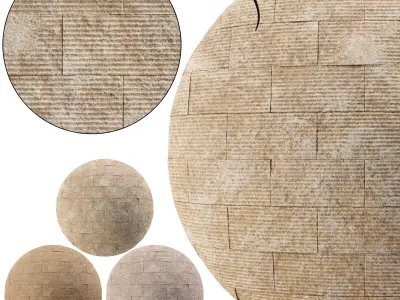 Ribbed Split Face Travertine 05 - Seamless Texture