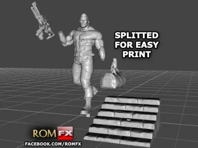 The Punisher - Action Figure - Diorama Printable 3D print model