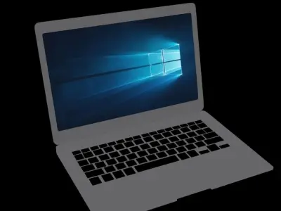 Laptop 3d Model with windows 3D model