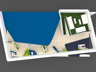 Exhibition stall 20 mtr x 10 mtr 3 sides open 3D max model 3D model
