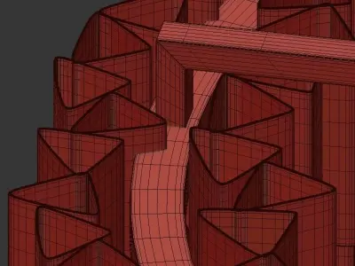 Lauren modern chandelier in gold and clear glass 3D model