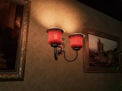 Wall Lamp Low-poly 3D model