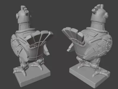 Industrial chicken Sculpture 3D print model