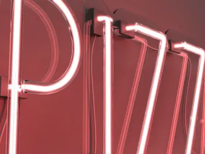 Pizza 3 - Neon Sign 3D model