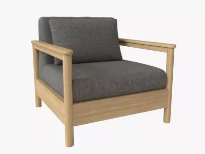 Varaschin Butaca Madera Teca  3D model