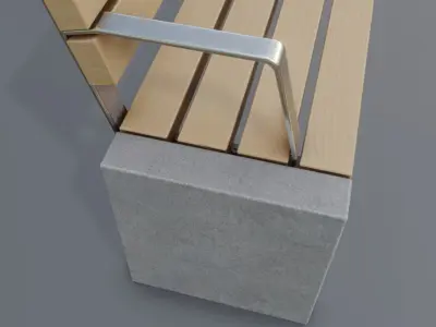 Street Bench 10 Version 3 Low-poly 3D model