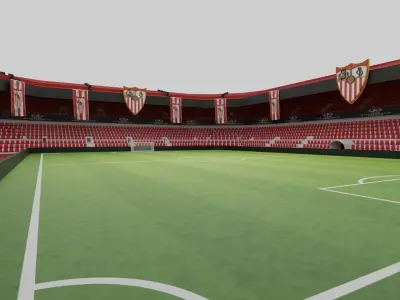 Sevilla Football Stadium Low-poly 3D model