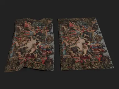 Courtyard Tapestry Low-poly 3D model