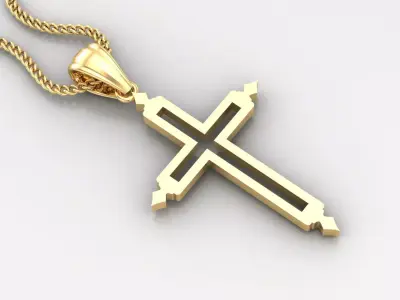 High Cross Pendant Light Gold 18K 4CP054 3D print model