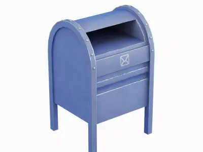 Old Dirty MailBox 04 Low-poly 3D model