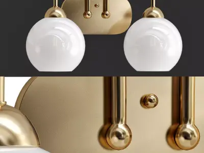 Carisa Collection 2 Light Vintage Gold Bath Light 3D model