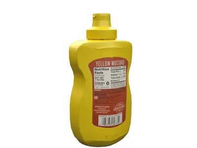 Mustard Bottle Low-poly PBR 3D model Low-poly 3D model