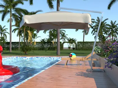 laos Flamingo Pool Scene 3D model