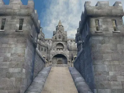 Castle - Game ready Low-poly 3D model