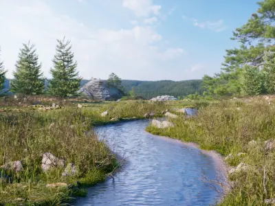 Forest River Generator Low-poly 3D model