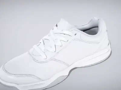 Sporty Tennis Court Shoe with Reinforced Design Low-poly 3D model
