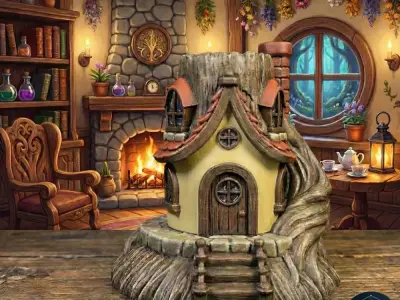 Enchanted Tree Stump Fairy House 3D Printable Model 3D print model