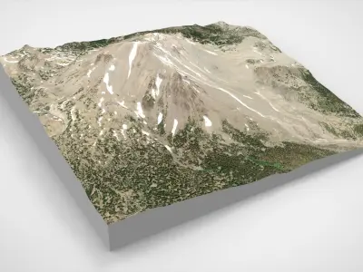 Mountain landscape Lassen Peak North America 3D model