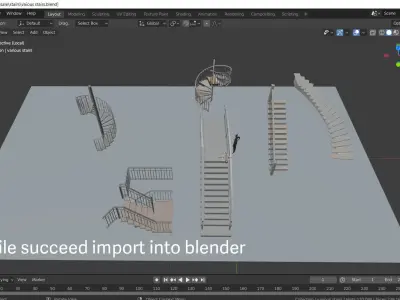 Stairs in various model 3D model