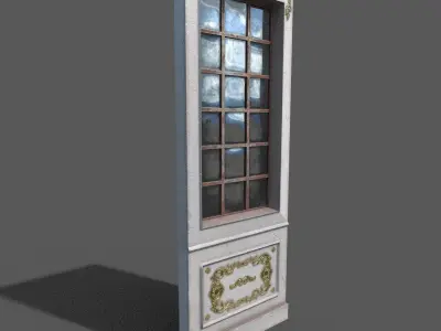 Old Victorian windows Low-poly 3D model