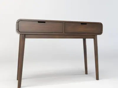 Table in Walnut Wood Finish 3D model