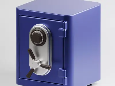 Clean stylized safe 3D model 3D model