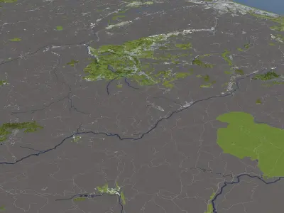 San Marino Italy 50x50km 3D model