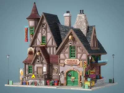 Cartoon House 25 3D model