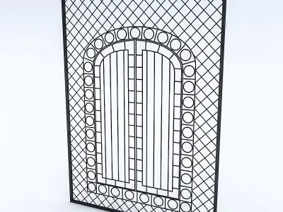 Wrought Iron Door And Window Low-poly 3D model