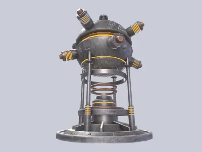 Nuclear reactor Low-poly 3D model purchase