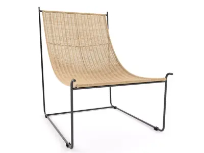 chair arm rattan 3D model