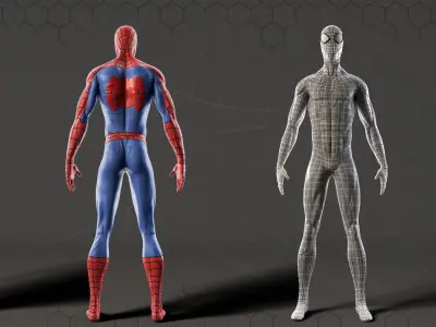 Fan art - Spiderman Low-poly 3D model