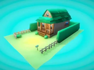 Simple House Low-poly 3D model