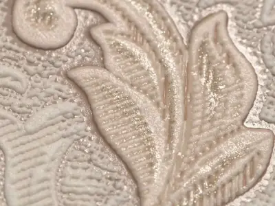 Champagne Baroque Floral Wallpaper  Texture