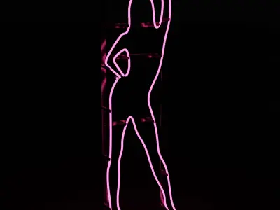 Neon Girl Sign 3D model