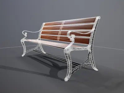 Bench Lowpoly 3D model Low-poly 3D model