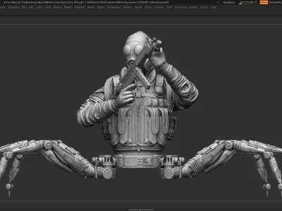 robotic crab special force solider 3D model