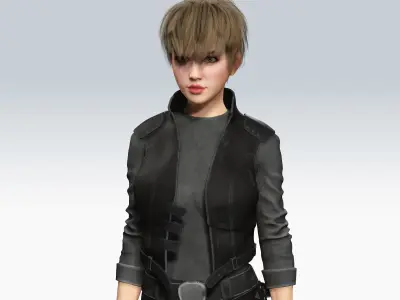 Sexy SCifi Character - Fully Rigged 3D Low-poly 3D model