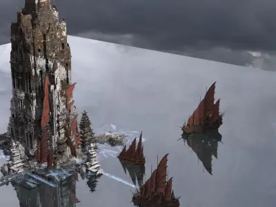 fortress structures pirate City Kit bash 3D model