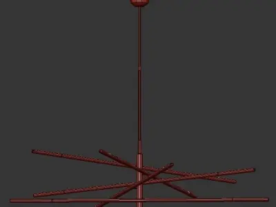 Rousseau modern pendant light in brass 3D model