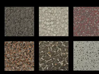 Terrazzo Marble Tile Texture Pack of 6 Texture